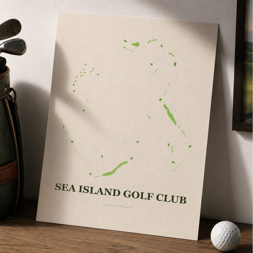 Sea Island Golf Course Map Print Poster | British Columbia Canada Golf Wall Art