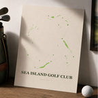 Sea Island Golf Course Map Print Poster | British Columbia Canada Golf Wall Art