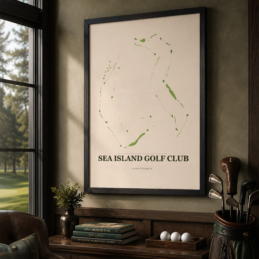 Sea Island Golf Course Map Print Poster | British Columbia Canada Golf Wall Art