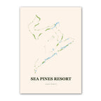 Sea Pines Resort golf course map print poster, South Carolina USA golf wall art