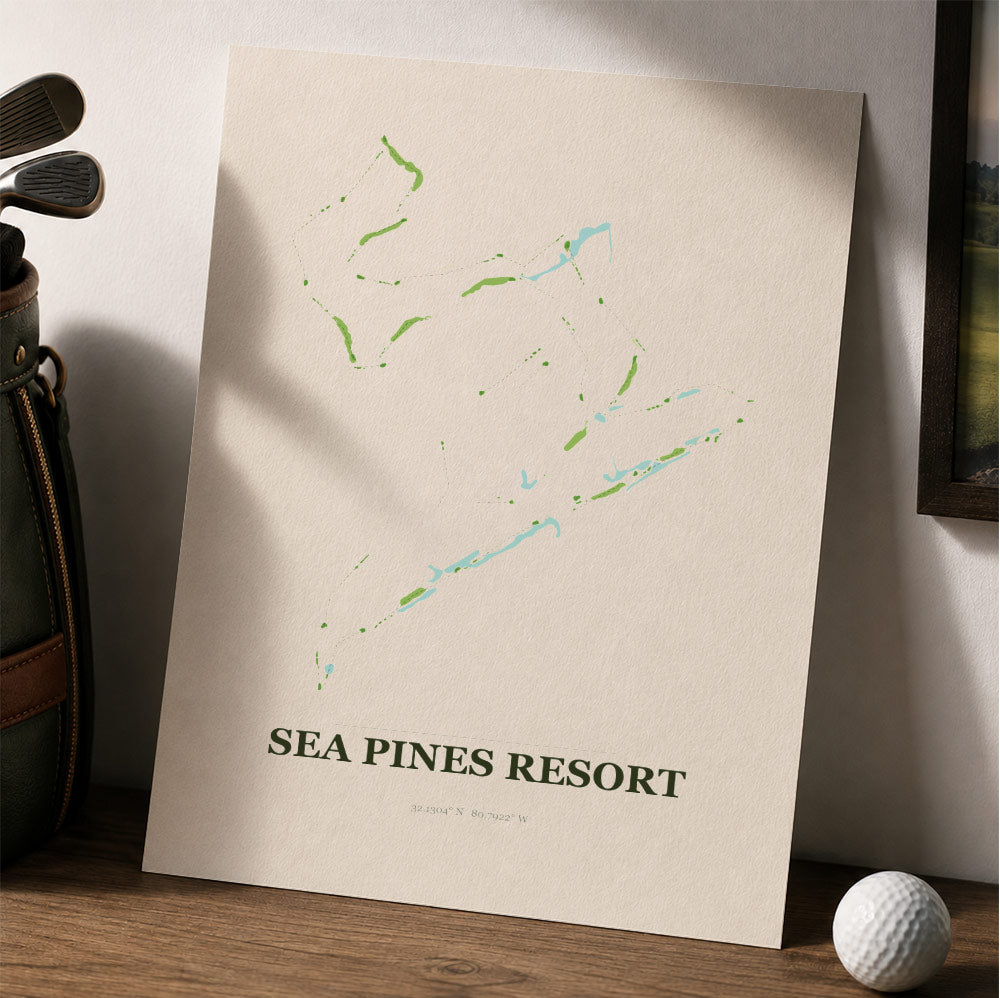 Sea Pines Resort Golf Course Map Print Poster | South Carolina USA Golf Wall Art