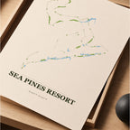 Sea Pines Resort Golf Course Map Print Poster | South Carolina USA Golf Wall Art