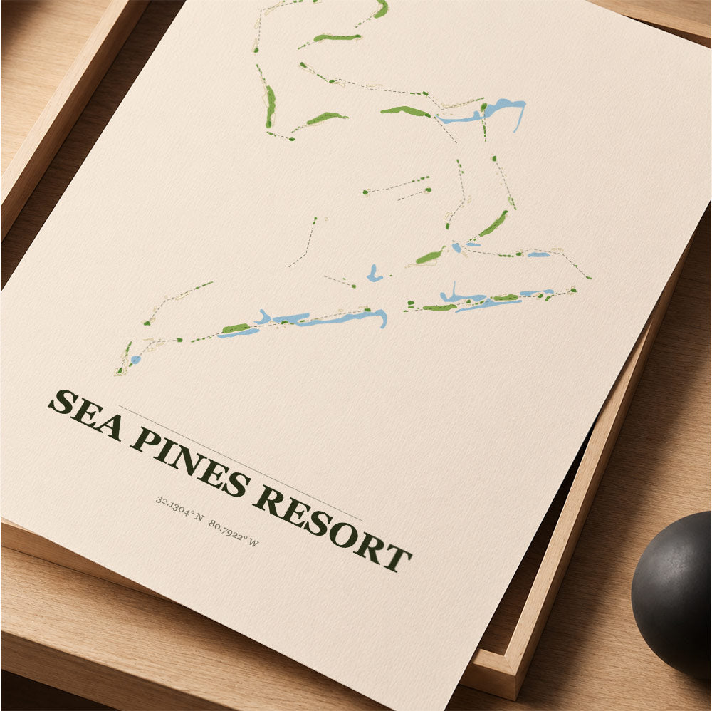 Sea Pines Resort Golf Course Map Print Poster | South Carolina USA Golf Wall Art
