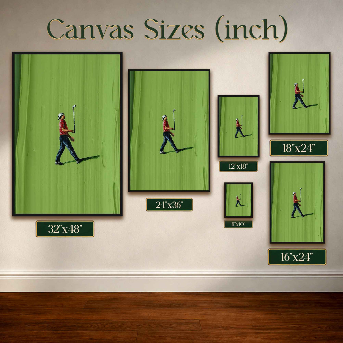 Vintage Tiger Woods Inspired Golf Painting Golf Poster | Retro Golf Wall Art Decor