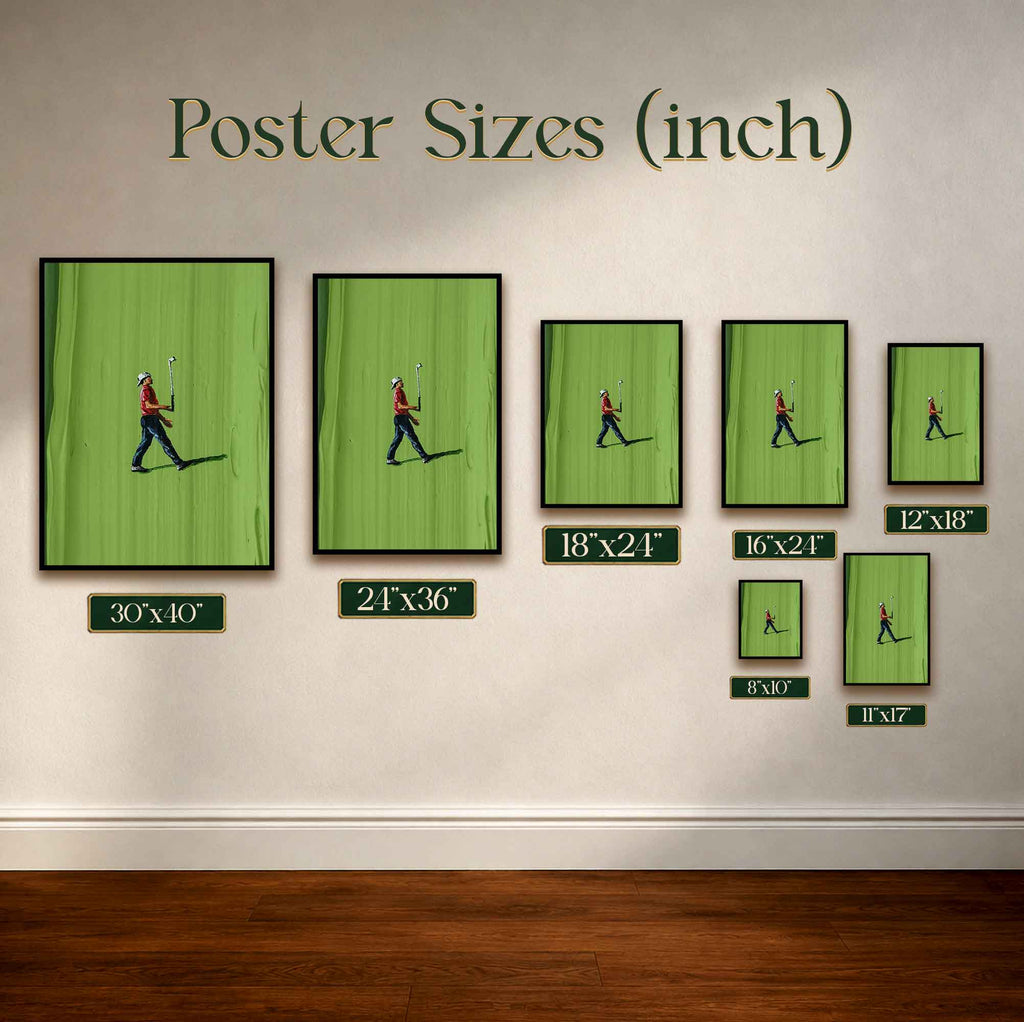 Vintage Tiger Woods Inspired Golf Painting Golf Poster | Retro Golf Wall Art Decor