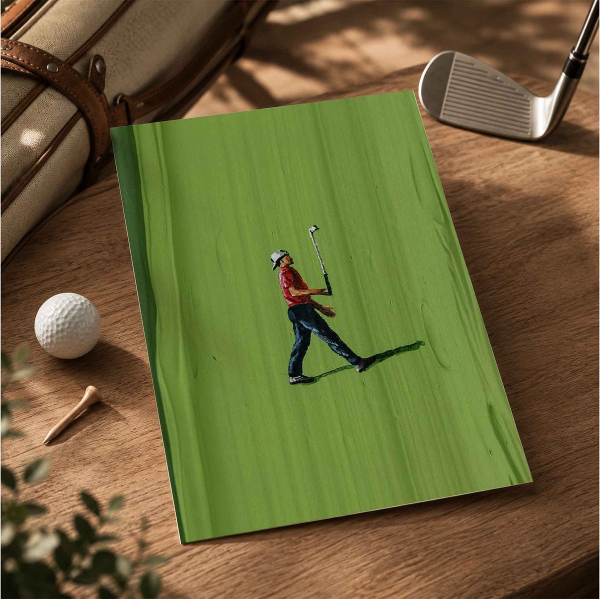 Vintage Tiger Woods Inspired Golf Painting Golf Poster | Retro Golf Wall Art Decor