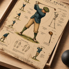 Vintage The Golf Swing Blueprint Vintage Golf Poster | Retro Golf Wall Art Decor