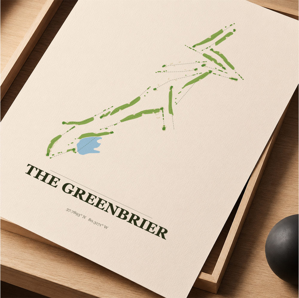 The Greenbrier Golf Course Map Print Poster | West Virginia USA Golf Wall Art