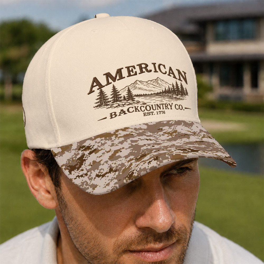 American Backcountry Co Est 1776 Hat - Funny Golf Gift for Golfers