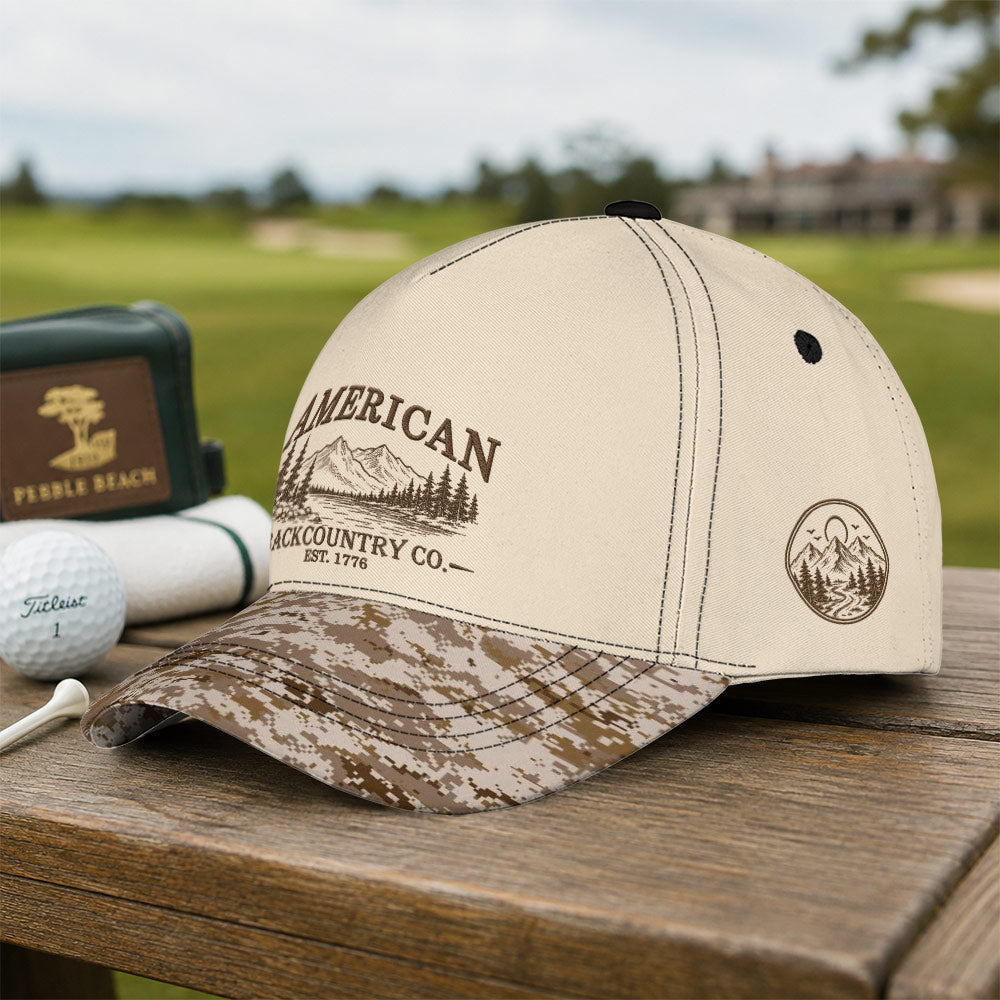 American Backcountry Co Est 1776 Hat - Funny Golf Gift for Golfers