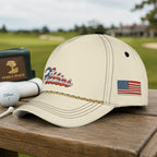 Fitties Patriotic American Flag Rope Hat - Funny Golf Gift for Golfers