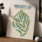WOLCOTT CO Golf Course Map Print Poster | New York USA Golf Wall Art