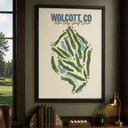 WOLCOTT CO Golf Course Map Print Poster | New York USA Golf Wall Art