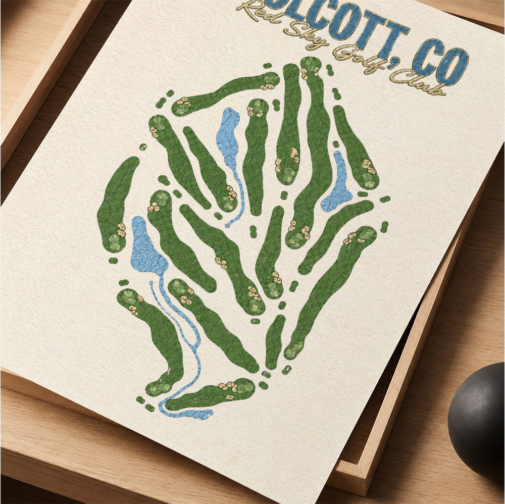 WOLCOTT CO Golf Course Map Print Poster | New York USA Golf Wall Art