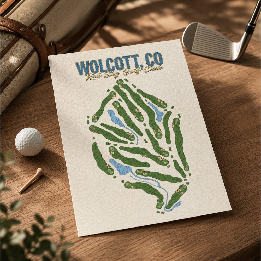 WOLCOTT CO Golf Course Map Print Poster | New York USA Golf Wall Art