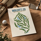 WOLCOTT CO Golf Course Map Print Poster | New York USA Golf Wall Art