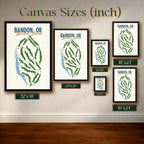 bANDON OR Golf Course Map Print Poster | Oregon USA Golf Wall Art