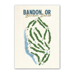 bANDON OR golf course map print poster, Oregon USA golf wall art