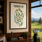 bANDON OR Golf Course Map Print Poster | Oregon USA Golf Wall Art