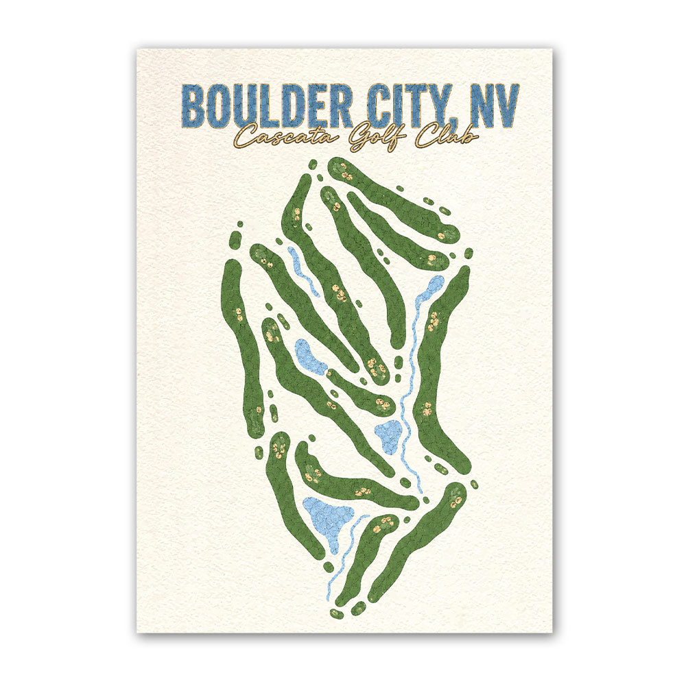 boulder city golf course map print poster, Nevada USA golf wall art
