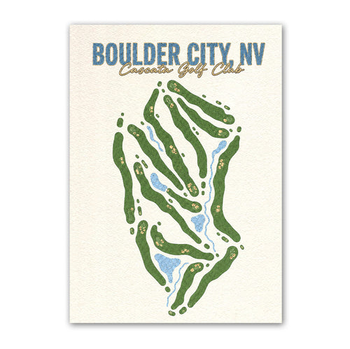 boulder city golf course map print poster, Nevada USA golf wall art