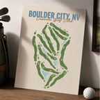boulder city Golf Course Map Print Poster | Nevada USA Golf Wall Art