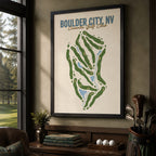 boulder city Golf Course Map Print Poster | Nevada USA Golf Wall Art