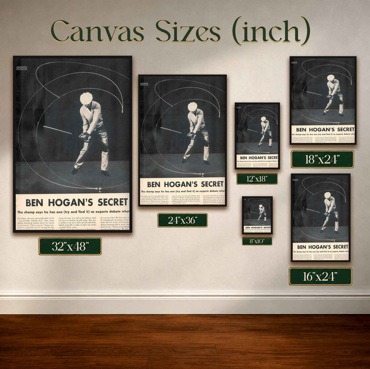 Ben Hogan's Secret Vintage Golf Poster | Retro Golf Wall Art Decor