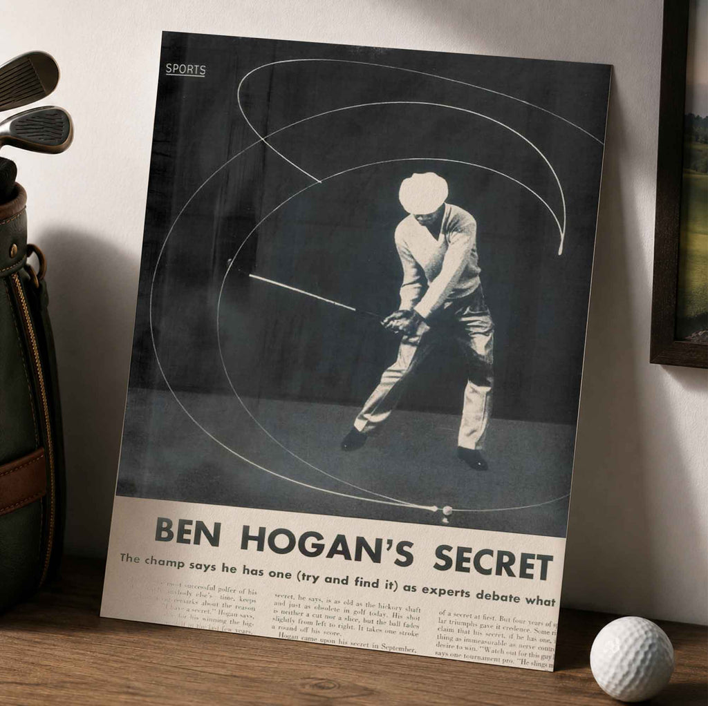 Ben Hogan's Secret Vintage Golf Poster | Retro Golf Wall Art Decor