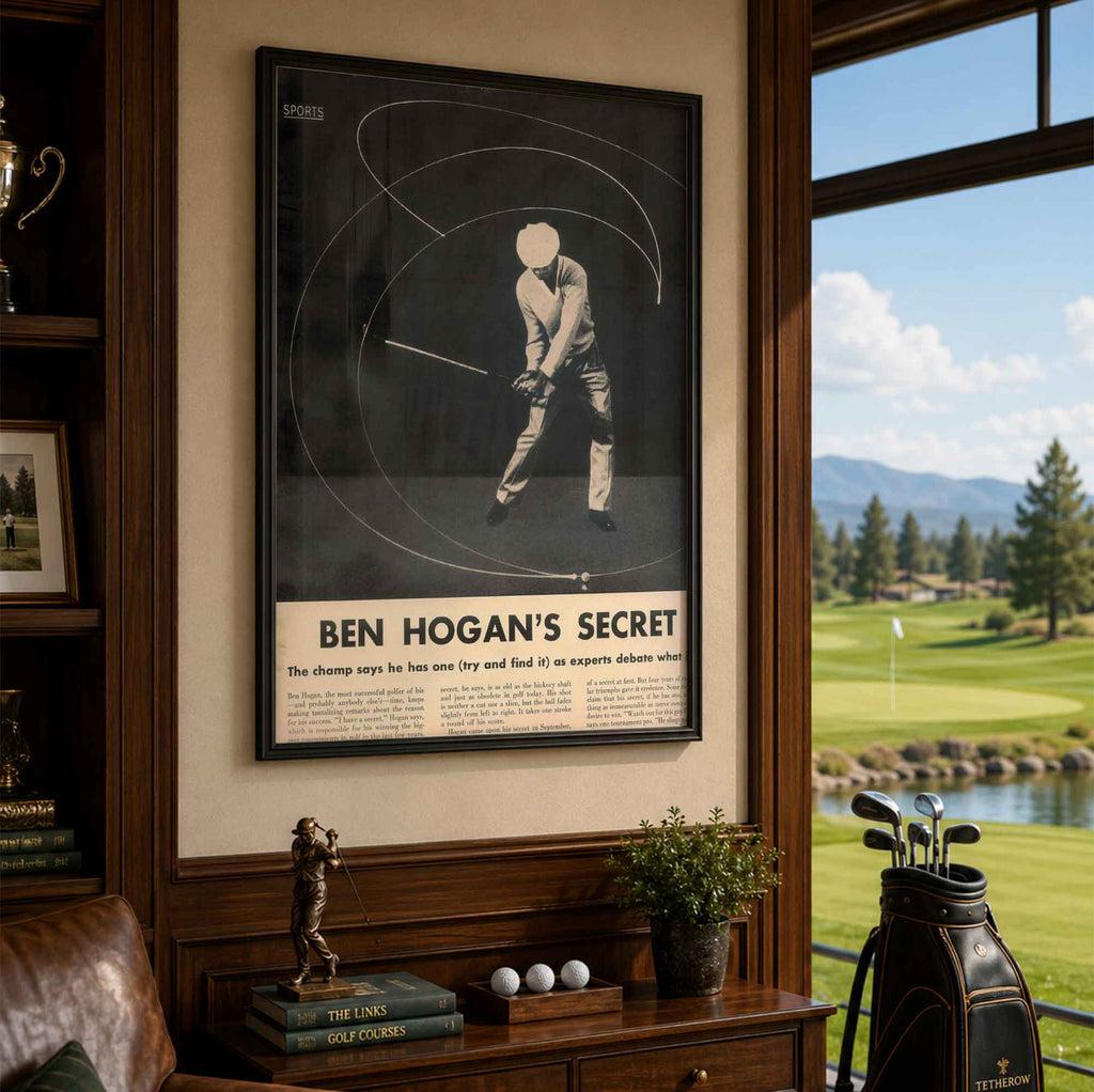 Ben Hogan's Secret Vintage Golf Poster | Retro Golf Wall Art Decor