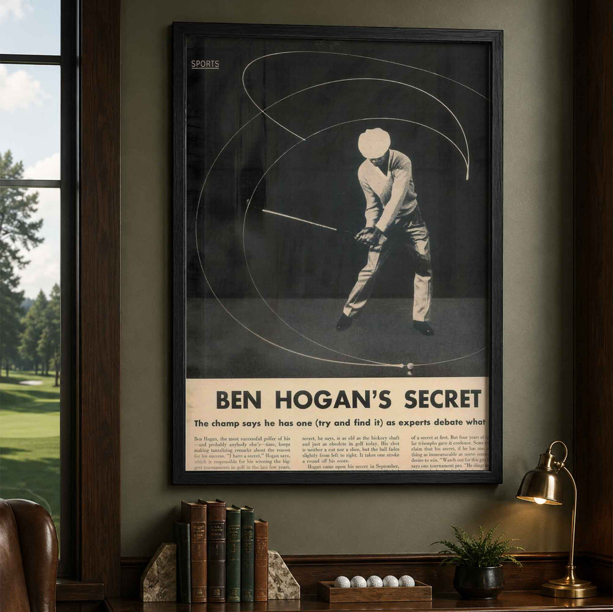 Ben Hogan's Secret Vintage Golf Poster | Retro Golf Wall Art Decor