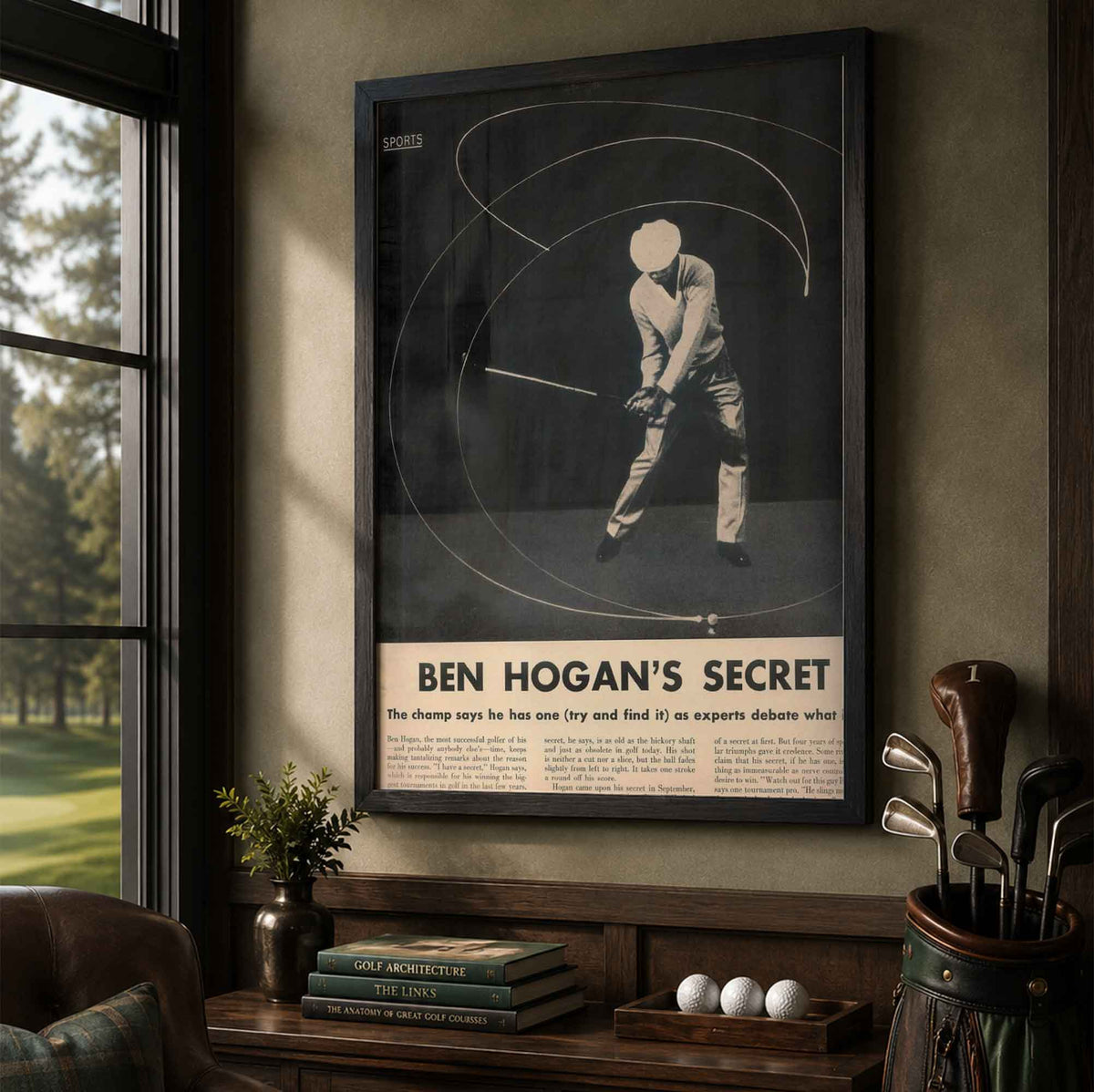 Ben Hogan's Secret Vintage Golf Poster | Retro Golf Wall Art Decor
