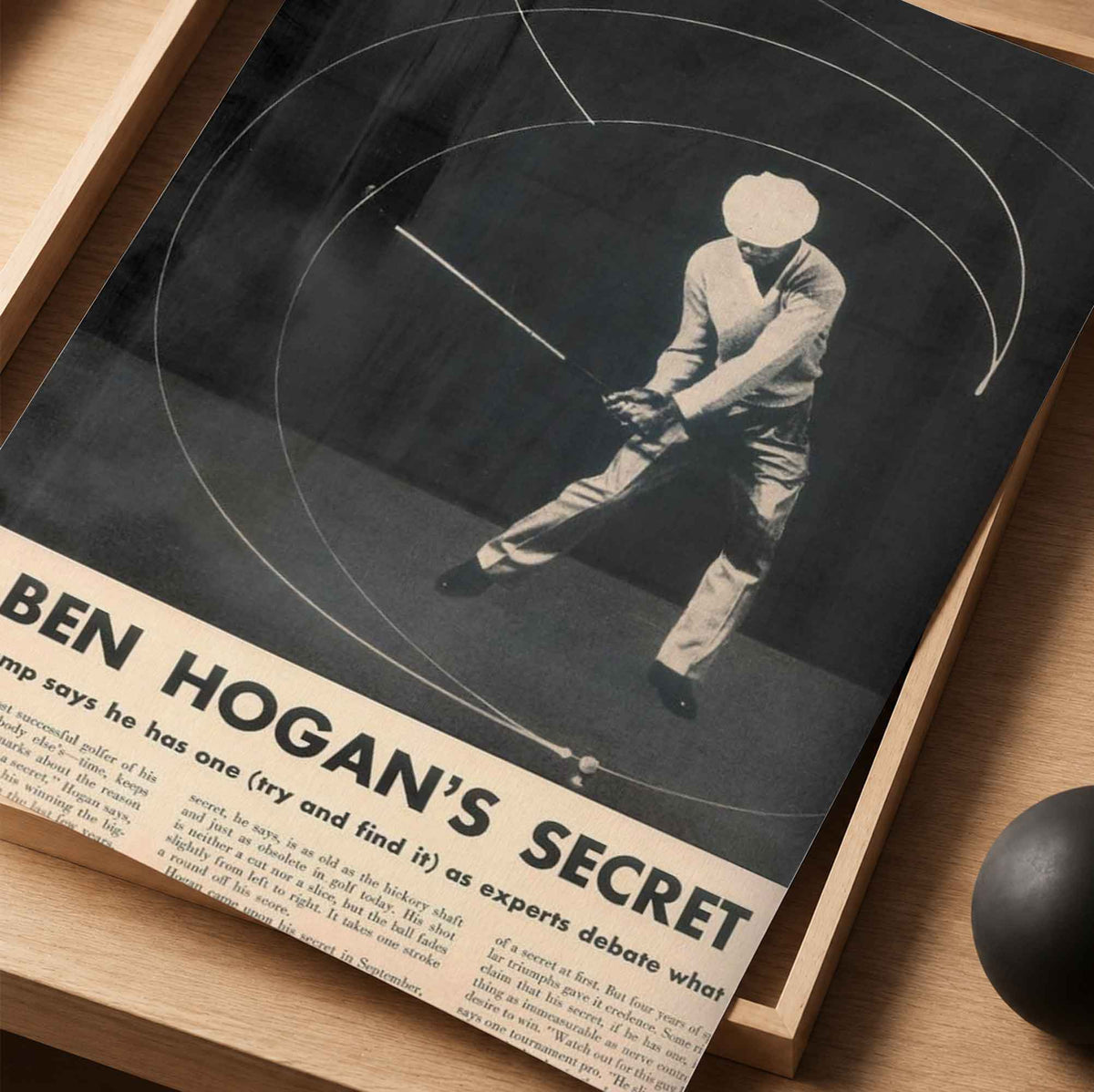 Ben Hogan's Secret Vintage Golf Poster | Retro Golf Wall Art Decor