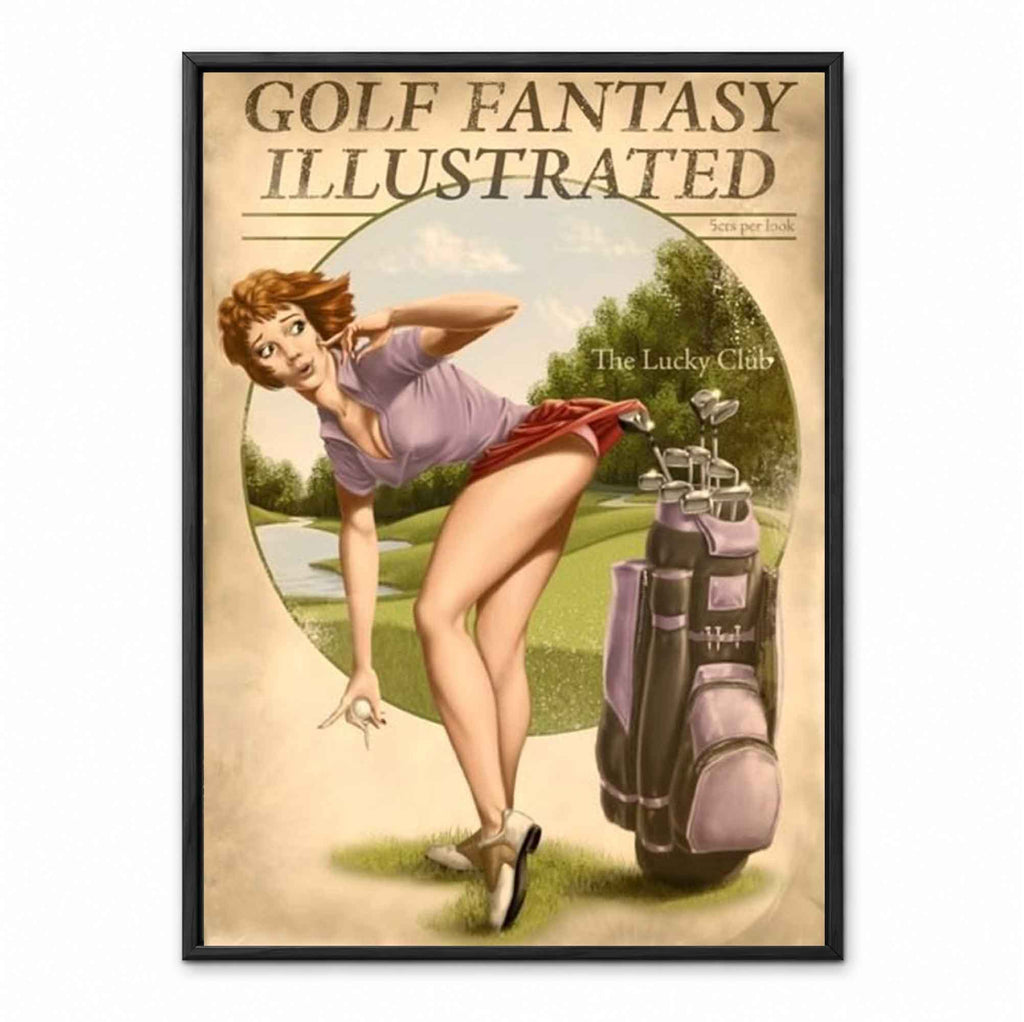 Vintage Golf Pin Up Girl retro golf art print