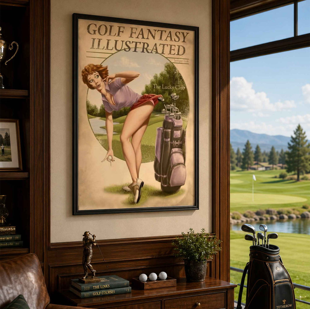 Vintage Golf Pin Up Girl Vintage Golf Poster | Retro Golf Wall Art Decor