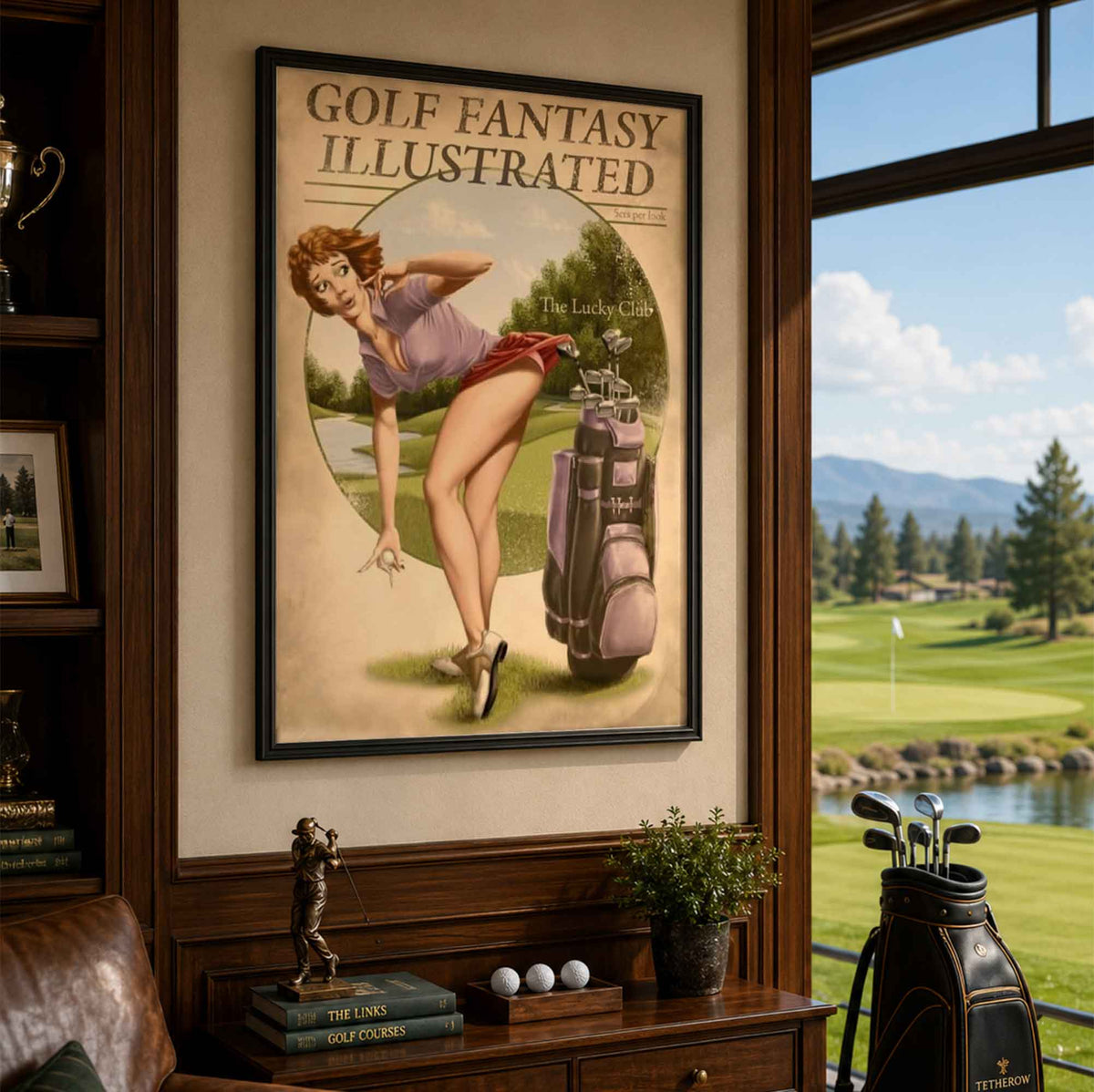 Vintage Golf Pin Up Girl Vintage Golf Poster | Retro Golf Wall Art Decor
