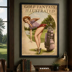 Vintage Golf Pin Up Girl Vintage Golf Poster | Retro Golf Wall Art Decor