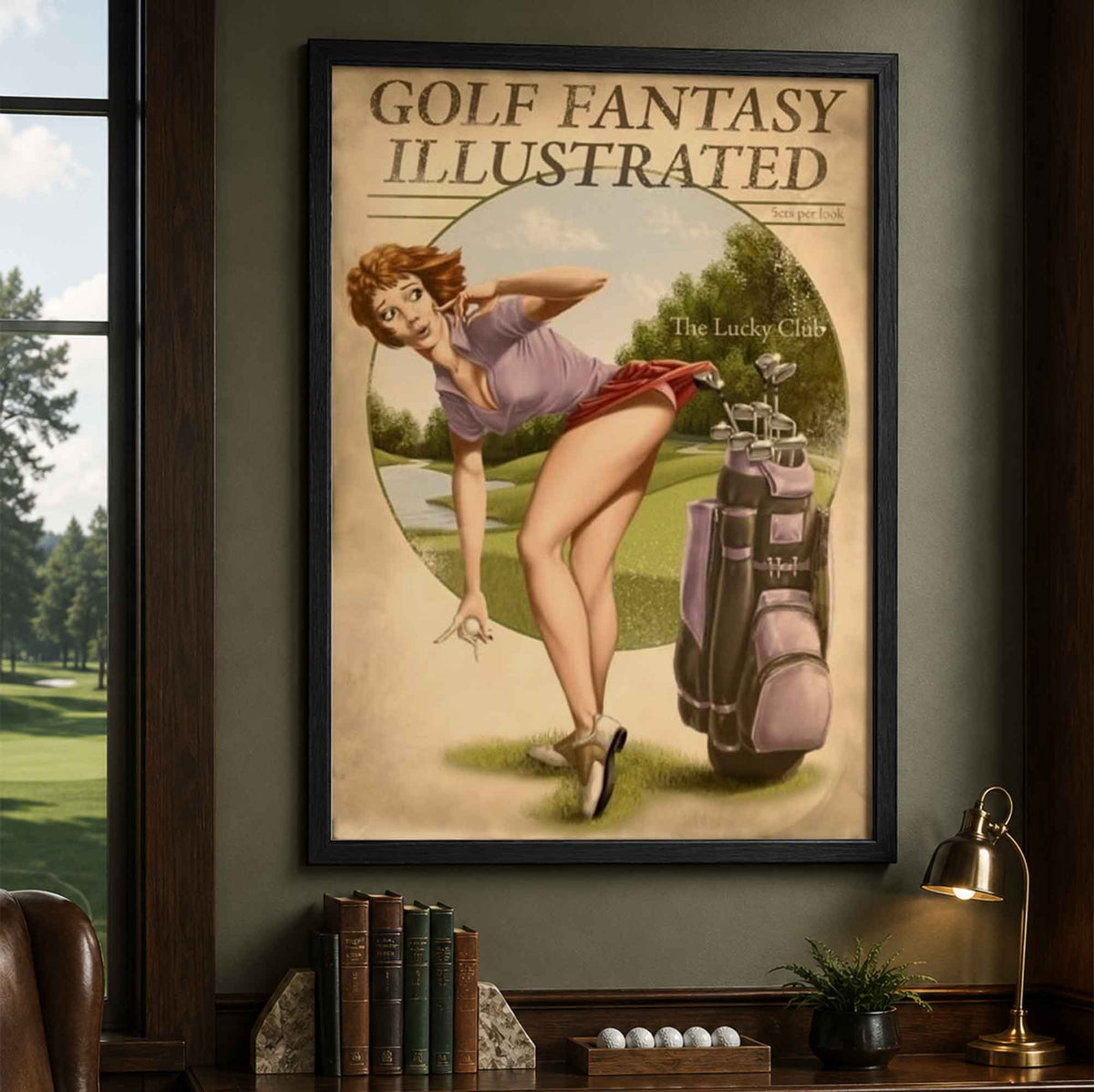 Vintage Golf Pin Up Girl Vintage Golf Poster | Retro Golf Wall Art Decor