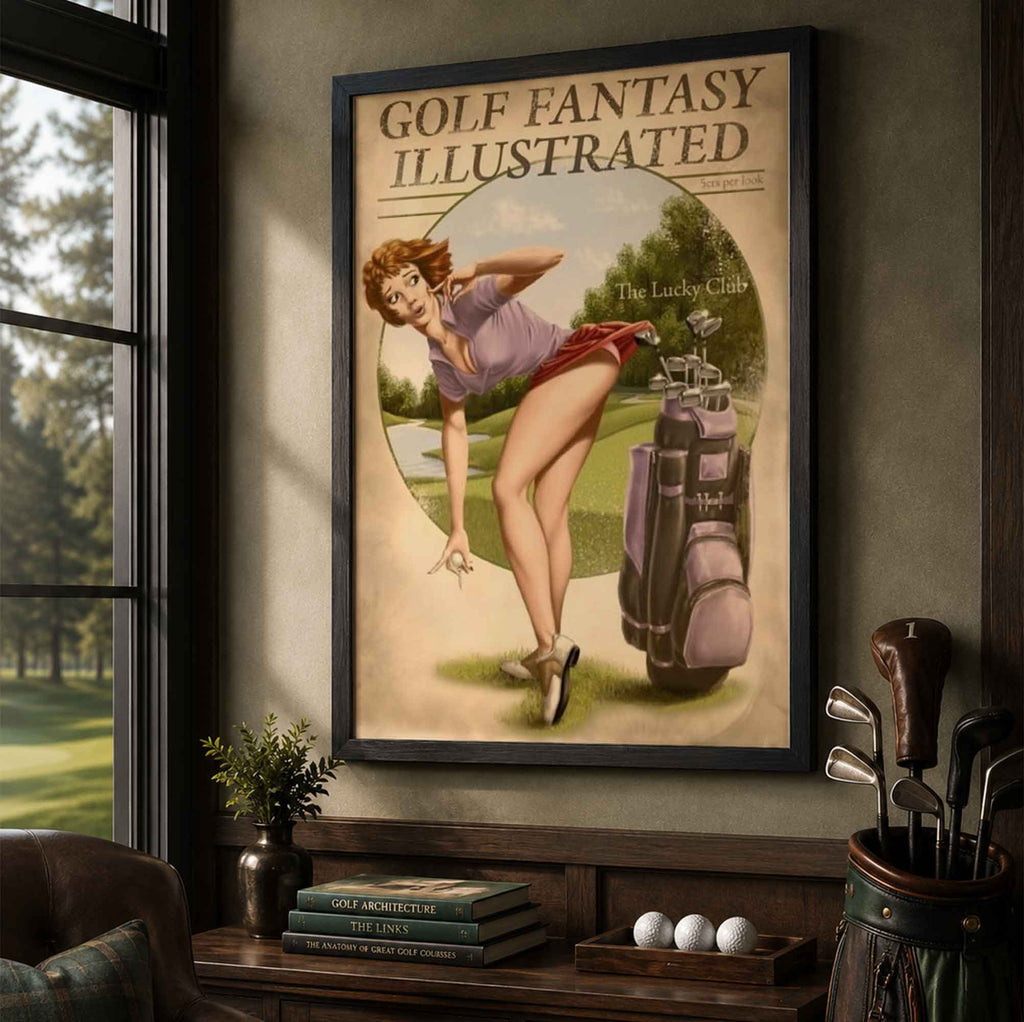 Vintage Golf Pin Up Girl Vintage Golf Poster | Retro Golf Wall Art Decor