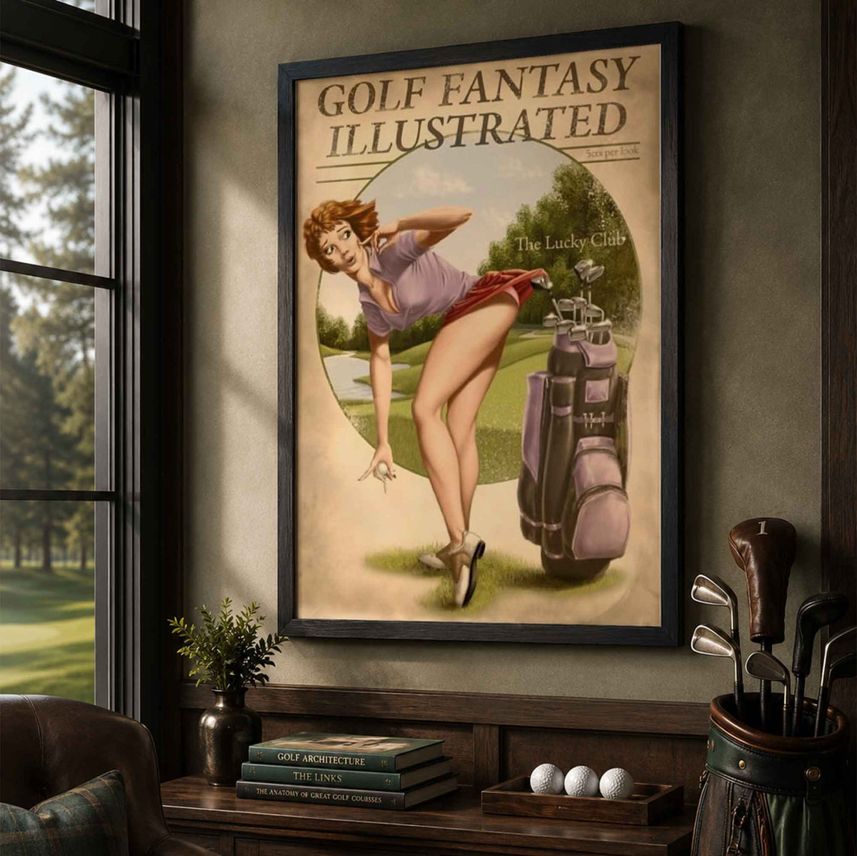 Vintage Golf Pin Up Girl Vintage Golf Poster | Retro Golf Wall Art Decor