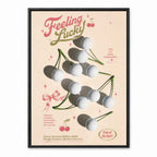 Preppy Golf Cherry Feeling Lucky retro golf art print