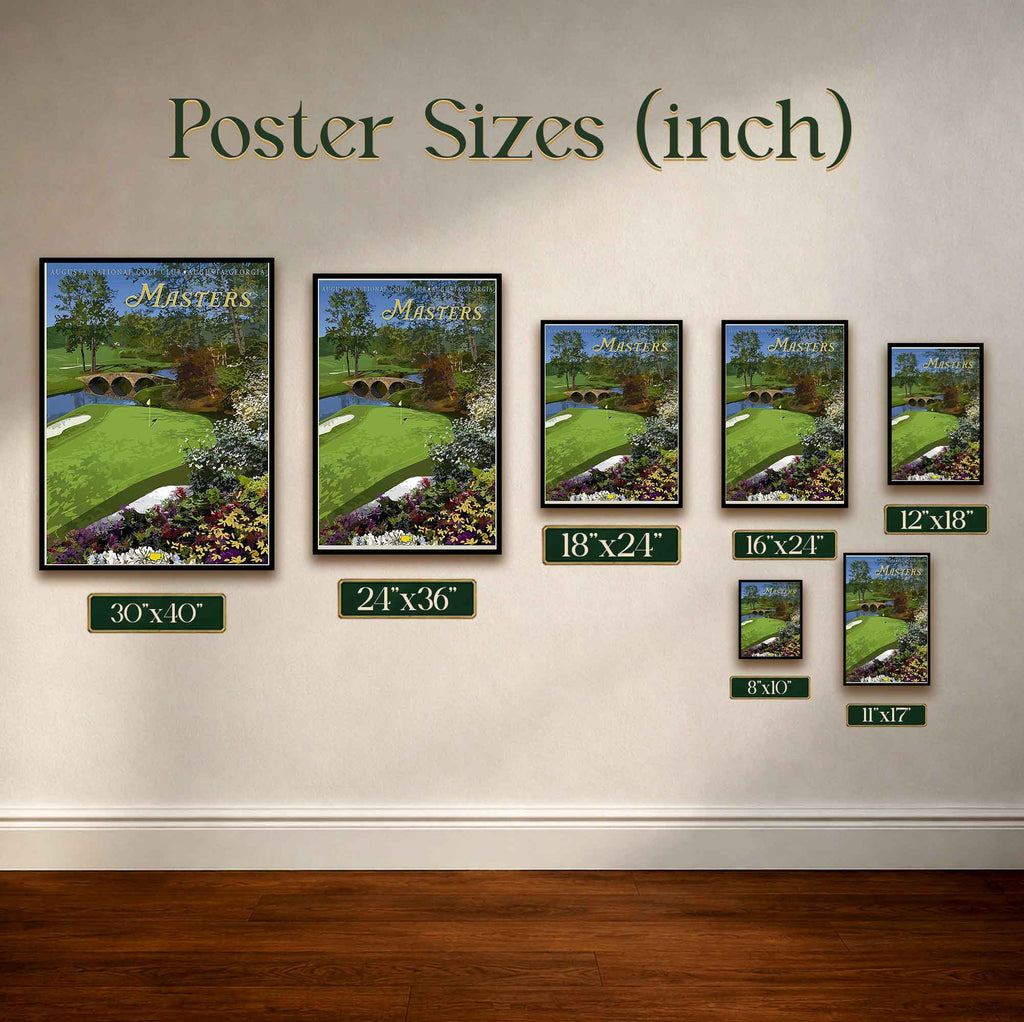 Augusta National Golf Club Masters Vintage Golf Poster | Retro Golf Wall Art Decor