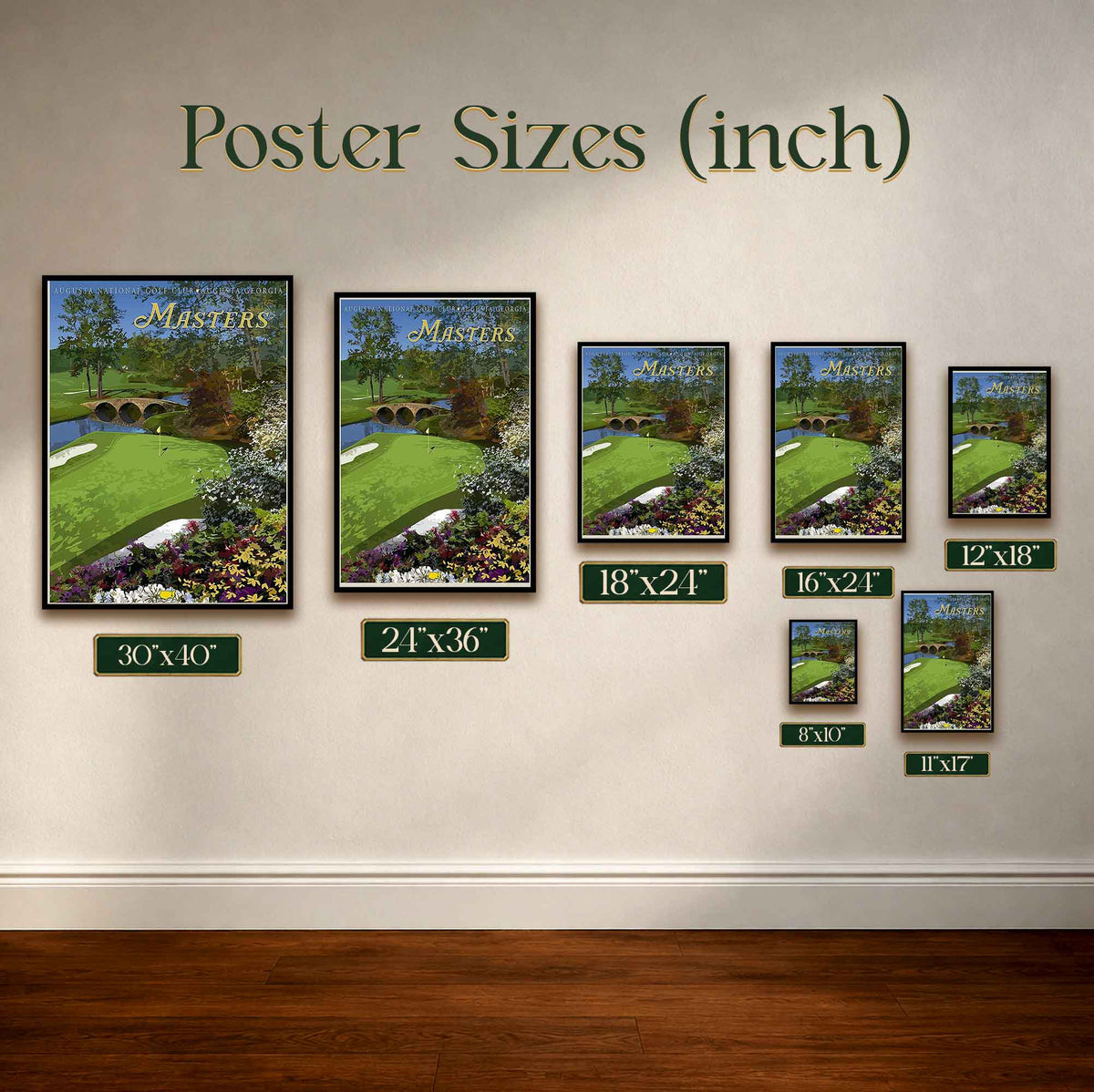 Augusta National Golf Club Masters Vintage Golf Poster | Retro Golf Wall Art Decor