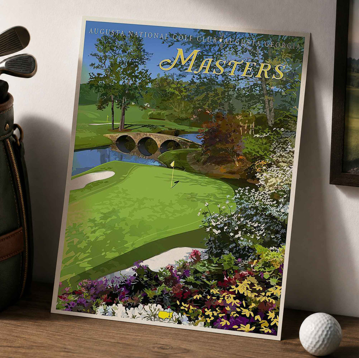Augusta National Golf Club Masters Vintage Golf Poster | Retro Golf Wall Art Decor
