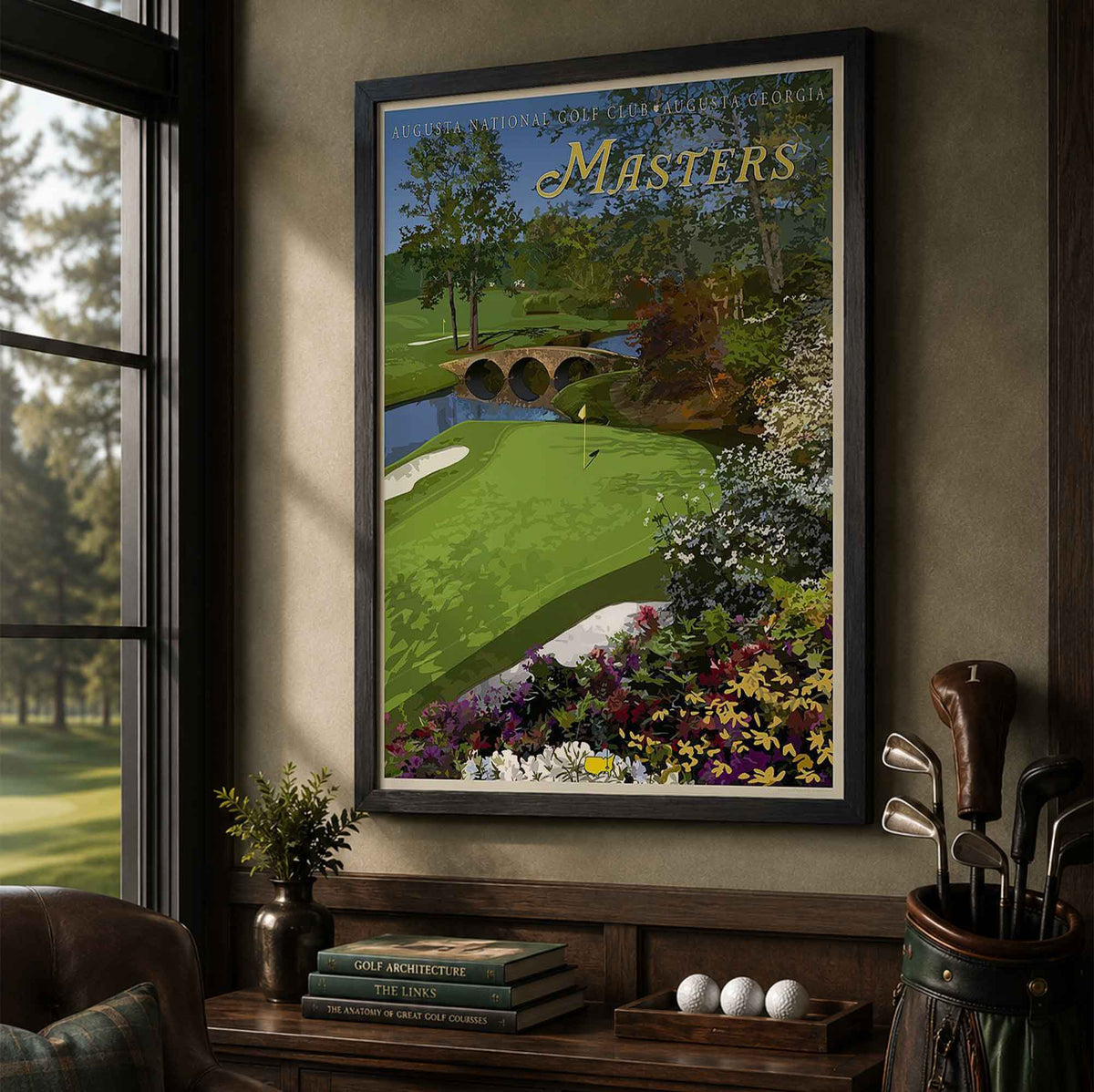 Augusta National Golf Club Masters Vintage Golf Poster | Retro Golf Wall Art Decor