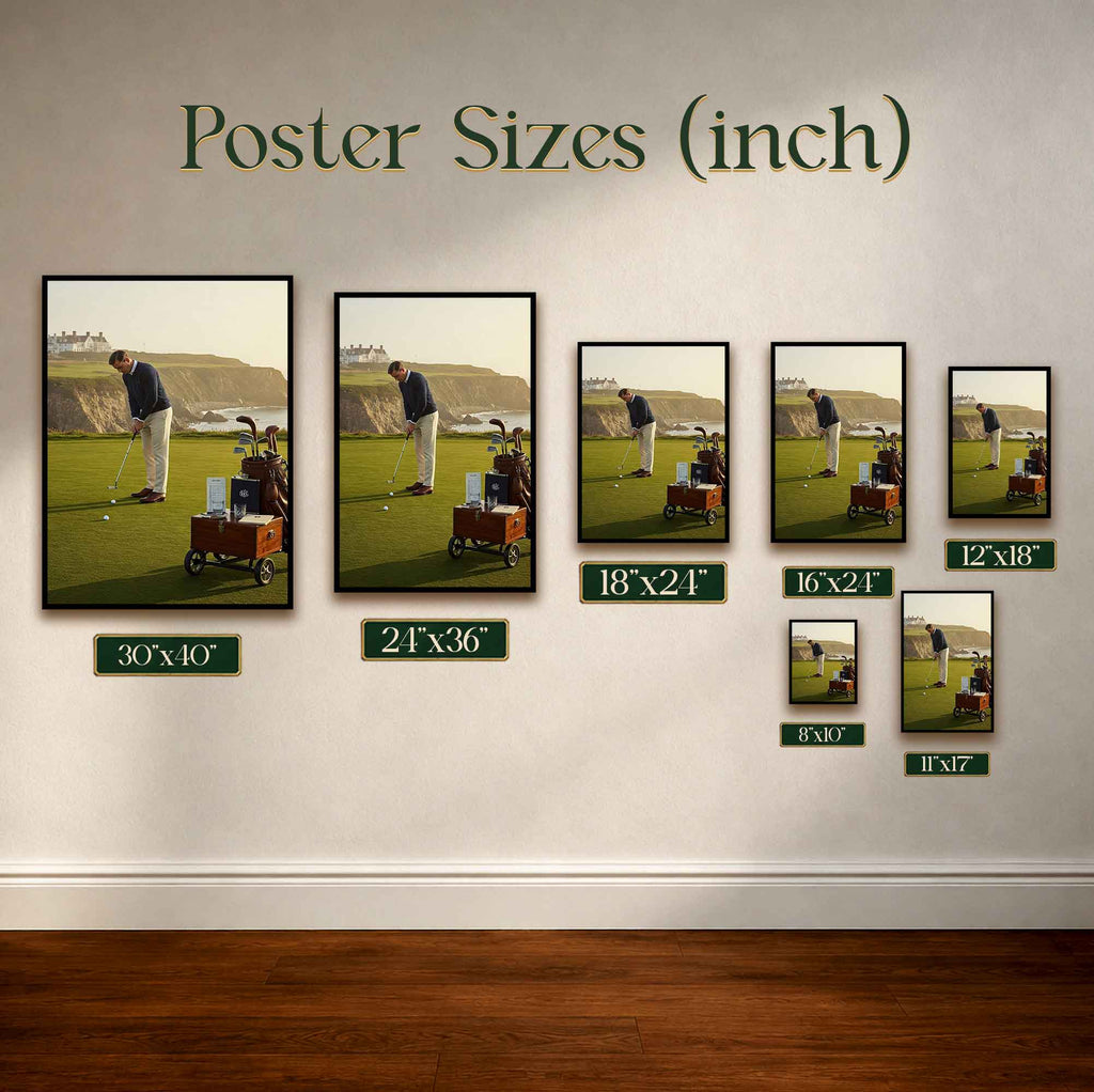 Coastal Links Vintage Golf Poster | Retro Golf Wall Art Decor