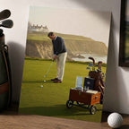 Coastal Links Vintage Golf Poster | Retro Golf Wall Art Decor