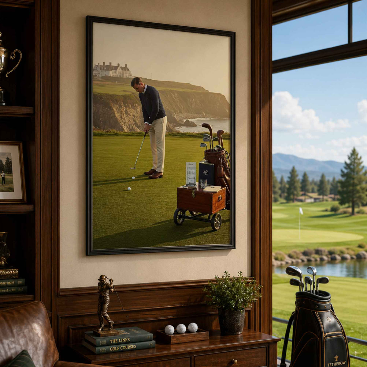 Coastal Links Vintage Golf Poster | Retro Golf Wall Art Decor