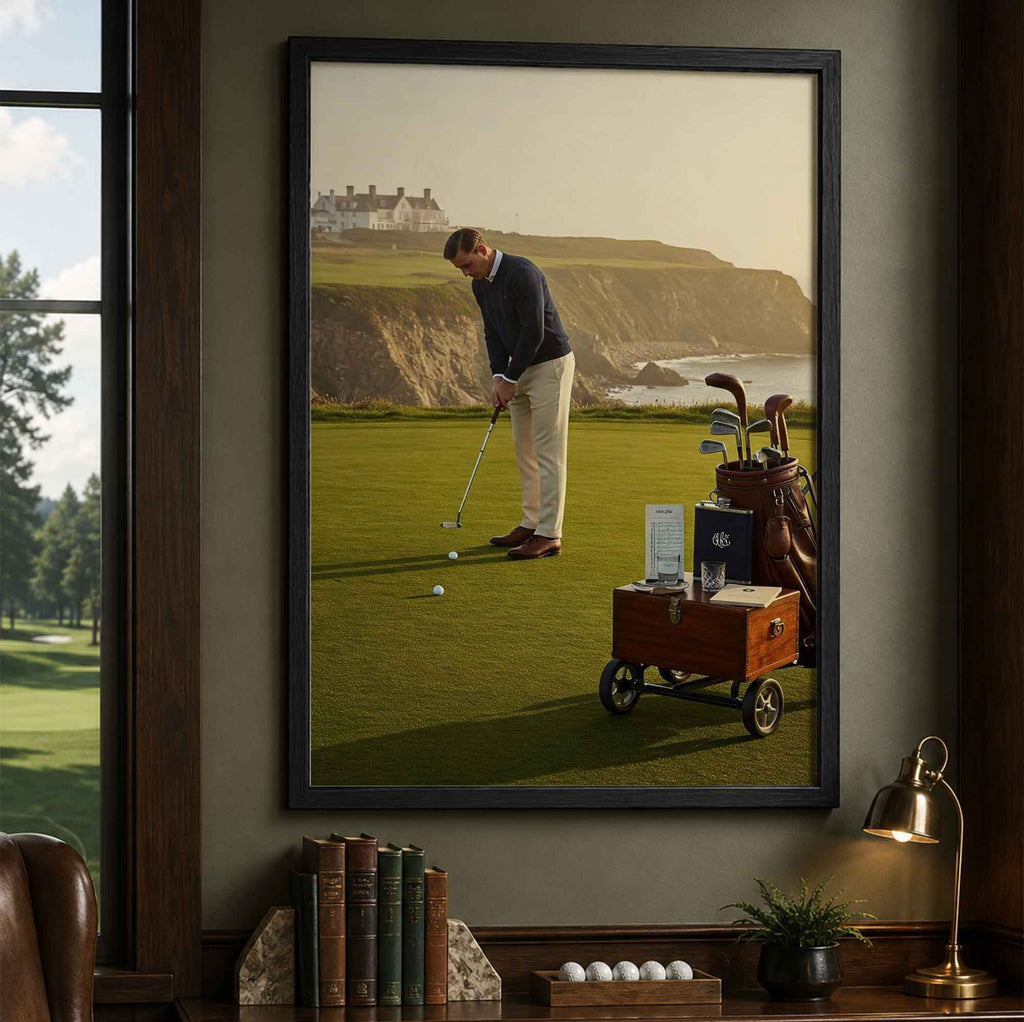 Coastal Links Vintage Golf Poster | Retro Golf Wall Art Decor