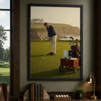 Coastal Links Vintage Golf Poster | Retro Golf Wall Art Decor